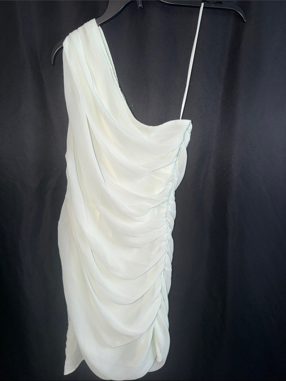Abercrombie & Fitch One-Shoulder light green  Draped Cocktail Dress - Picture 2 of 3